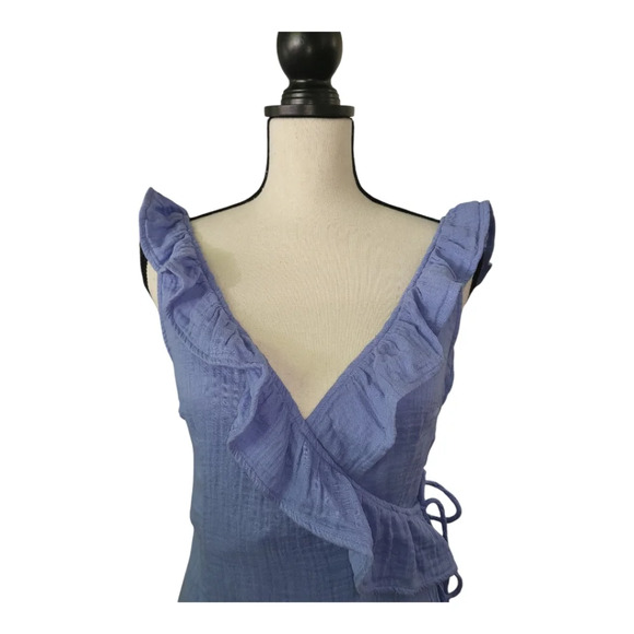 ASOS Blue Ruffle Mini Dress - Picture 4 of 8